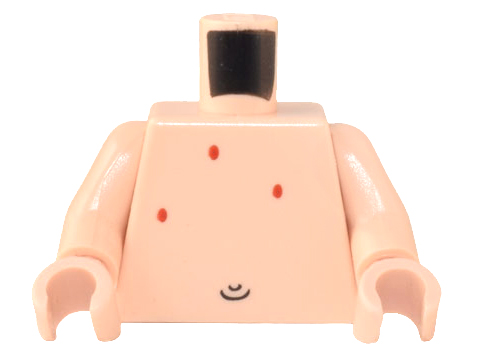 Torso SpongeBob with Black Navel and Red Spots Pattern / Light Nougat Arms / Light Nougat Hands