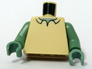 Torso Shirt with Collar, Sand Green Neck Pattern / Sand Green Arms / Sand Green Hands