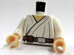 Torso SW Wrap-Around Tunic and Utility Belt with Large Pouch, Dark Folds Pattern / White Arms / Light Nougat Hands