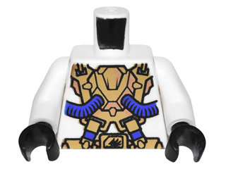 Torso Exo-Force Gold Panels with Black Edges with Violet Hoses Pattern / White Arms / Black Hands