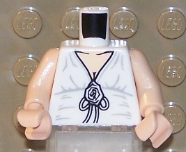 Torso Indiana Jones V-Neck with Bow and Flower Pattern / Light Nougat Arms / Light Nougat Hands