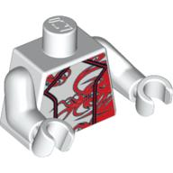 Torso Speed Racer Red Dragon Pattern / White Arms / White Hands