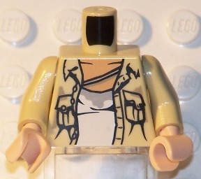 Torso Open Shirt with 2 Pockets, Undershirt and Stains Pattern / Tan Arms / Light Nougat Hands