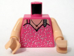 Torso Speed Racer Spaghetti Strap Top with Silver Flecks and Necklace Pattern / Light Nougat Arms / Light Nougat Hands