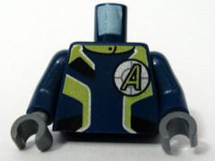 Torso Agents Uniform Male / Dark Blue Arms Pattern / Dark Bluish Gray Hands