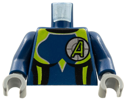 Torso Agents Uniform Female / Dark Blue Arms Pattern / Dark Bluish Gray Hands