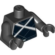 Torso Speed Racer White X and Belt Pattern / Black Arms / Black Hands