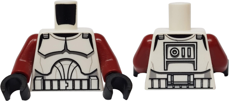 Torso SW Armor Clone Trooper Pattern (Clone Wars) / Dark Red Arms / Black Hands