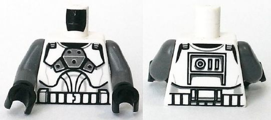 Torso SW Armor Clone Trooper Clone Gunner Pattern / Dark Bluish Gray Arms / Black Hands