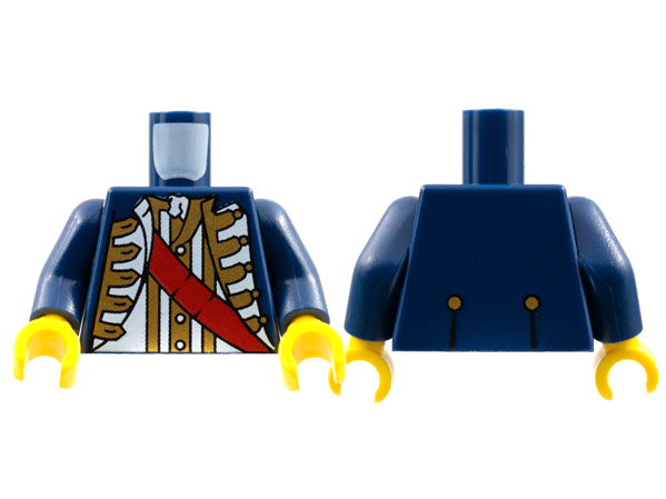 Torso Pirate Governor with Red Sash Pattern / Dark Blue Arms / Yellow Hands