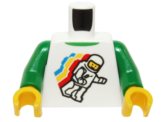 Torso Classic Space Minifigure Floating Pattern / Green Arms / Yellow Hands