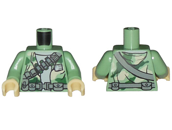 Torso SW Camouflage Pattern Weapon and Ammunition Belts Pattern / Sand Green Arms / Tan Hands