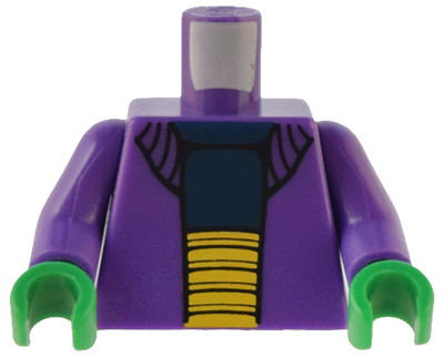 Torso SW Sweater over Dark Blue Shirt and Large Yellow Belt Pattern / Dark Purple Arms / Green Hands