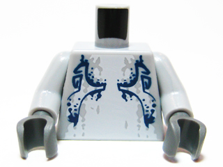 Torso Atlantis Shark Pattern / Light Bluish Gray Arms / Dark Bluish Gray Hands
