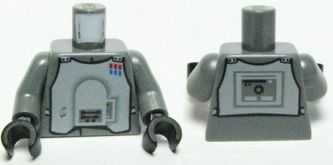 Torso SW Imperial Officer 3 Pattern (Hoth) / Dark Bluish Gray Arms / Black Hands