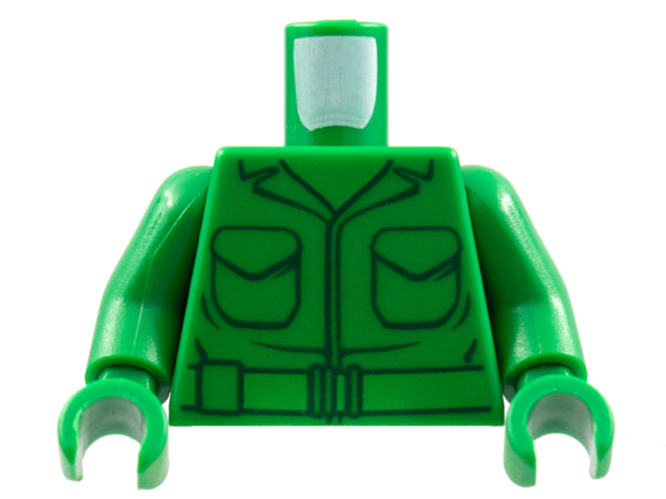 Torso Army Jacket with Pockets and Belt Pattern / Green Arms / Green Hands
