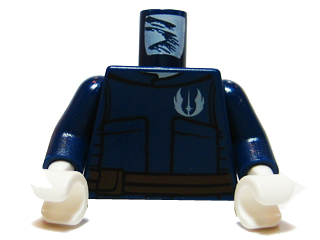 Torso SW Jacket with Brown Belt and Jedi Order Insignia Pattern / Dark Blue Arms / White Hands
