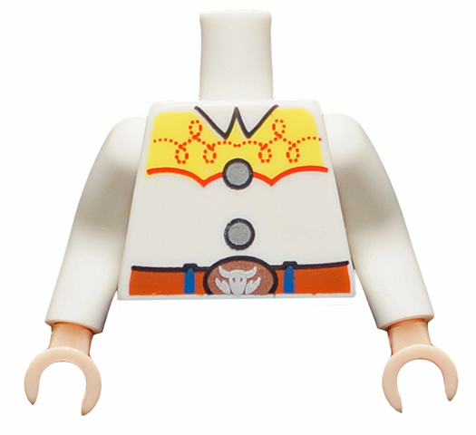 Torso Western Outfit Female Pattern (Jessie) / White Arms Long / Light Nougat Hands