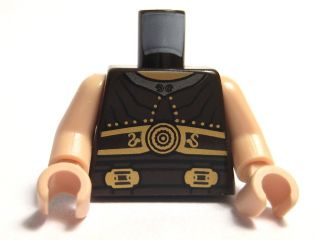 Torso Armor Ribbed with Disk and Two Buckles Pattern / Light Nougat Arms / Light Nougat Hands