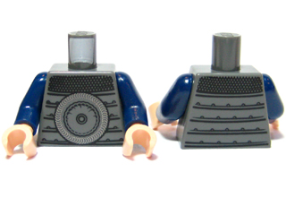 Torso Armor with Large Disk and Chain Mail Pattern / Dark Blue Arms / Light Nougat Hands