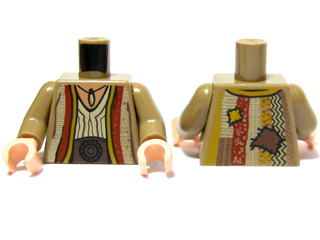 Torso Arabian Robe with Pendant and Patches Pattern / Dark Tan Arms / Light Nougat Hands