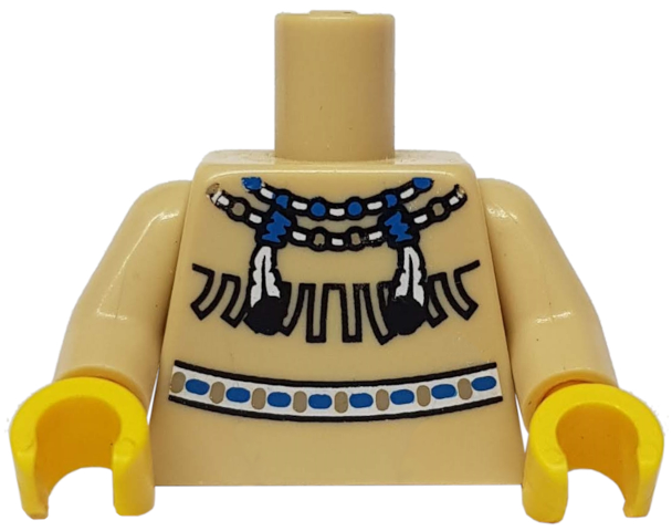 Torso Western Indians Necklace and Fringe Pattern / Tan Arms / Yellow Hands
