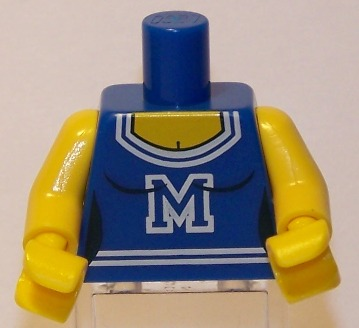 Torso Scoop Neck Female with White 'M' Pattern / Yellow Arms / Yellow Hands