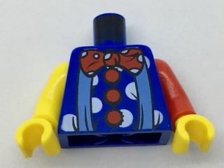 Torso Blue Suspenders and Red Polka Dot Bow Tie and Buttons Pattern (Clown) / Red Arm Left / Yellow Arm Right / Yellow Hands