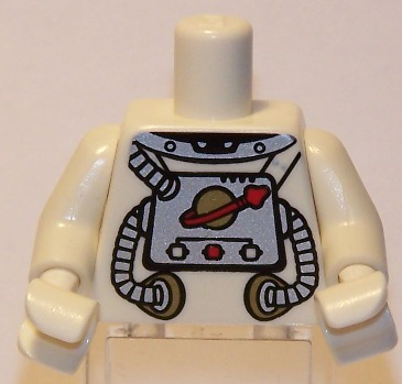 Torso Space with Classic Space Logo and Tubes Pattern / White Arms / White Hands