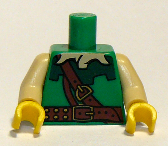 Torso Forestman with Tan Shirt Collar and Brown Belt Pattern / Tan Arms / Yellow Hands