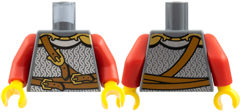 Torso Castle Kingdoms Chest Strap and Belt Front and Back Pattern / Red Arms / Yellow Hands