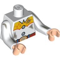 Torso Western Outfit Female with Dirt Stains Pattern (Jessie) / White Arms Long with Dark Tan Dirt Stains Pattern / Light Nougat Hands