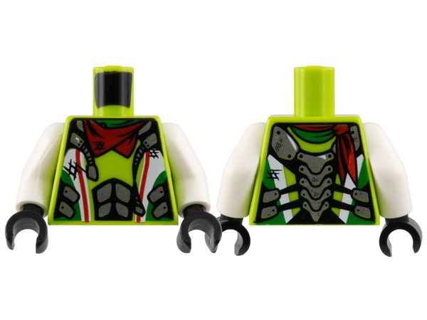 Torso World Racers - White and Silver Overalls, Red Bandana Pattern / White Arms / Black Hands