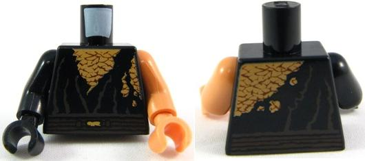 Torso SW Layered Shirt Torn Pattern / Nougat Arm Left / Black Arm Right / Nougat Hand Left / Black Hand Right