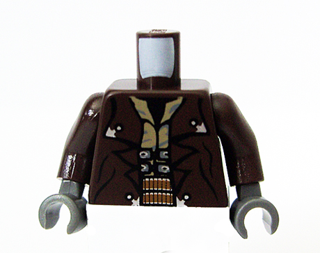 Torso SW Jacket with Silver Buttons and Ammo Belt Pattern (Cad Bane) / Dark Brown Arms / Dark Bluish Gray Hands