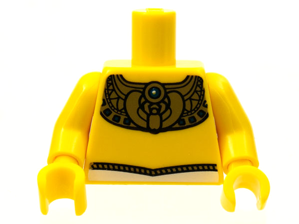 Torso Ancient Egyptian Gold Collar with Blue Jewel and White Belt Pattern / Yellow Arms / Yellow Hands