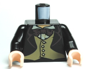 Torso Harry Potter Jacket Formal with 4 Button Vest and Brown Bow Tie Pattern / Black Arms / Light Nougat Hands