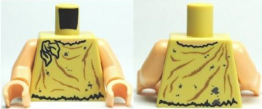 Torso Harry Potter Dobby, Knot Tied at Shoulder Pattern / Light Nougat Arms / Light Nougat Hands