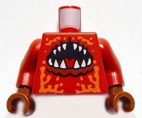 Torso Atlantis Lobster with Open Mouth Pattern / Dark Red Arms / Reddish Brown Hands
