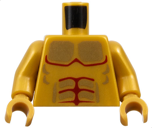 Torso Atlantis Armor with Gold Plated Muscles Outline Pattern / Pearl Gold Arms / Pearl Gold Hands