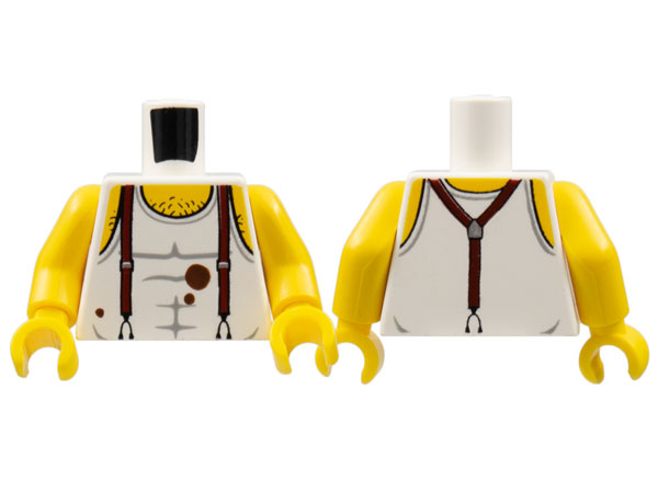 Torso Pharaoh's Quest Tank Top with Suspenders, Mud and Hairy Chest Pattern / Yellow Arms / Yellow Hands