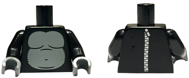 Torso Suit with Light Bluish Gray Gorilla Body and Zipper on Back Pattern / Black Arms / Dark Bluish Gray Hands