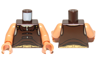 Torso SW Gungan Vest with Gold Belt Front and Back Pattern / Nougat Arms / Nougat Hands