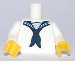 Torso Sailor Uniform with Dark Blue Neckerchief Pattern / White Arms / Yellow Hands