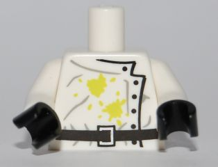 Torso Lab Coat Dirt Stains with Black Buttons and Belt Pattern / White Arms / Black Hands