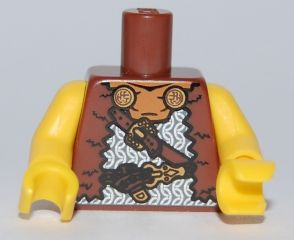 Torso Viking Vest with Chain Mail and Belts Pattern / Yellow Arms / Yellow Hands