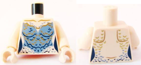 Torso PotC Mermaid Sand Blue Scales Pattern / Light Nougat Arms / Light Nougat Hands