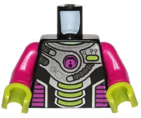 Torso Alien Conquest Alien Three Lime Bars Pattern / Magenta Arms / Lime Hands