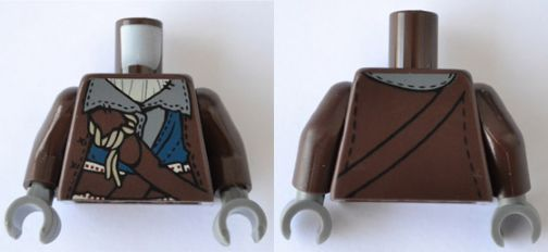 Torso PotC Stitched Jacket over Dark Bluish Gray Shirt Pattern / Dark Brown Arms / Dark Bluish Gray Hands