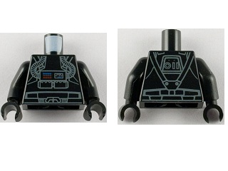 Torso SW Clone Pilot Light Gray Outline Pattern / Black Arms / Black Hands